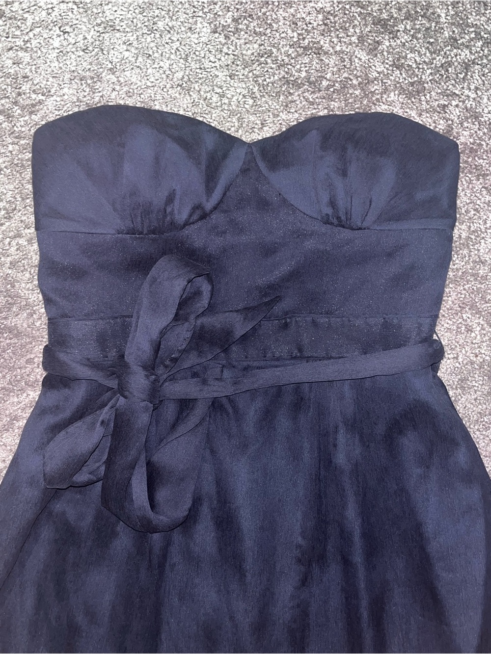 J Crew Silk Strapless Navy Sweatheart Tie-Waist Evening Dress Size 6 EUC